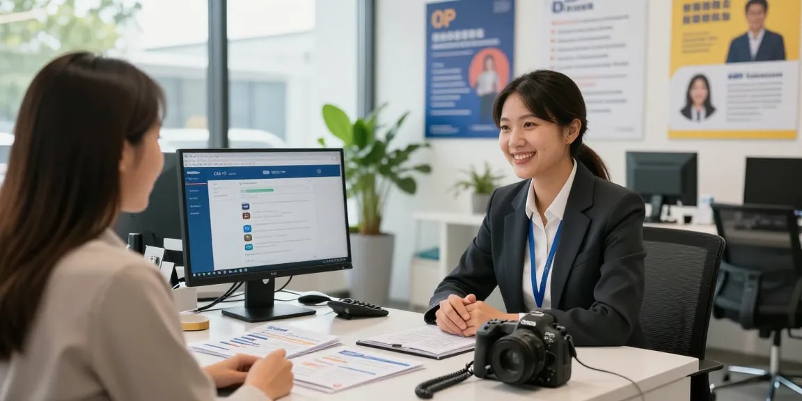Engaging consultation at OP service center showcasing 오피가이드 expertise and customer support.