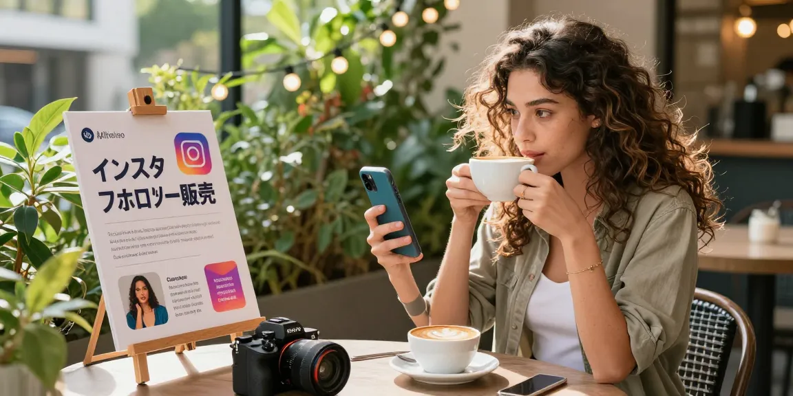カフェでオーディエンスと交流し、活気に満ちた屋外の雰囲気の中でインスタフォロワー販売戦略について話し合うインフルエンサー。