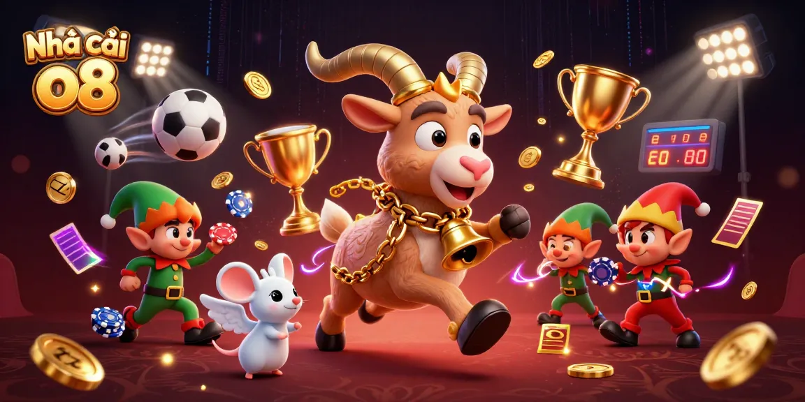 Experience thrilling action at Nhà cái o8 with lively characters in a festive casino scene.