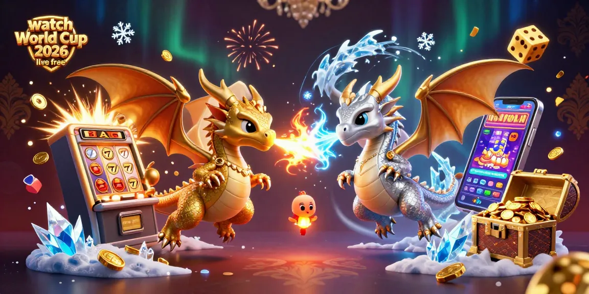 Watch World Cup 2026 live free with thrilling slots and casino action in vibrant 3D illustration.