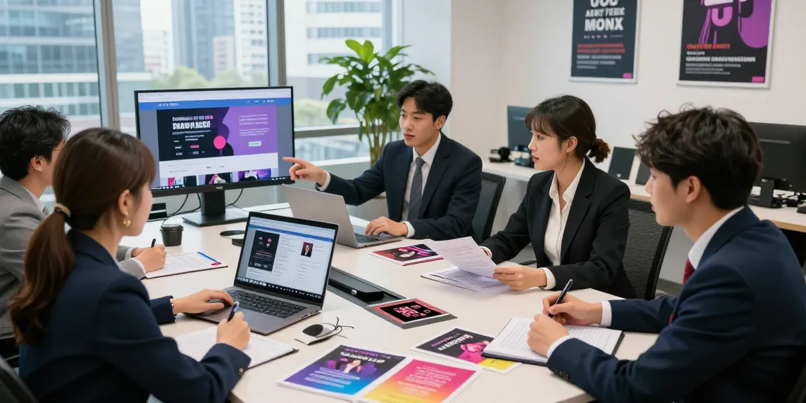 Office team collaborating on new 오피사이트 services in a vibrant urban setting.