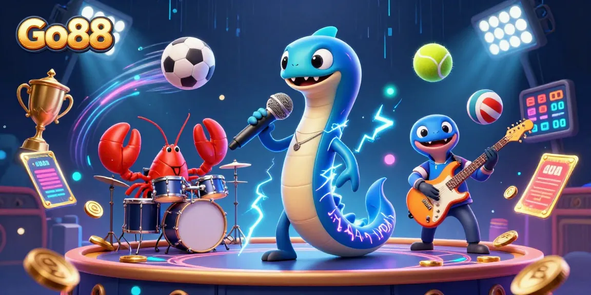 Experience Go88's thrilling underwater casino stage with electrifying performances and dynamic game elements.