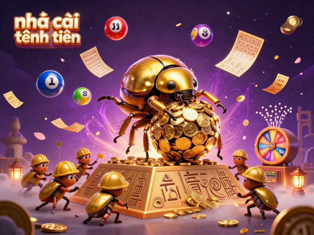 Experience thrilling action at nhà cái tặng tiền with colorful lottery balls and golden coins