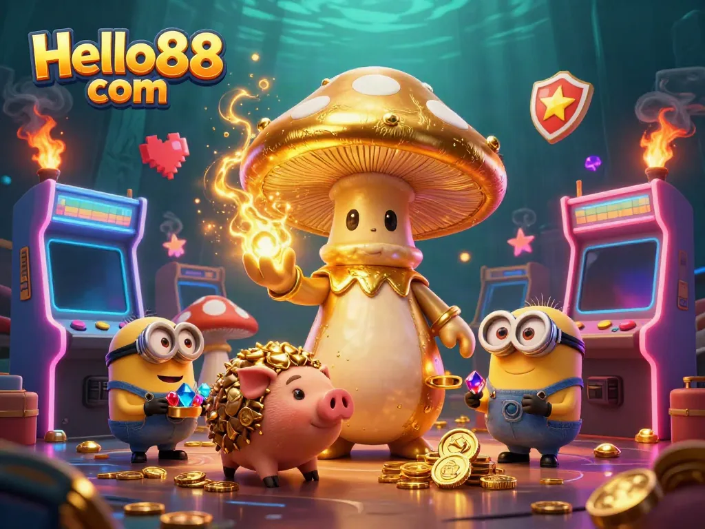 Win big with Hello88 com in this vibrant casino scene blending magic and gaming excitement.