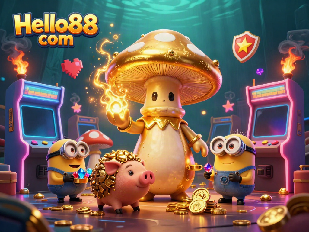 Win big with Hello88 com in this vibrant casino scene blending magic and gaming excitement.