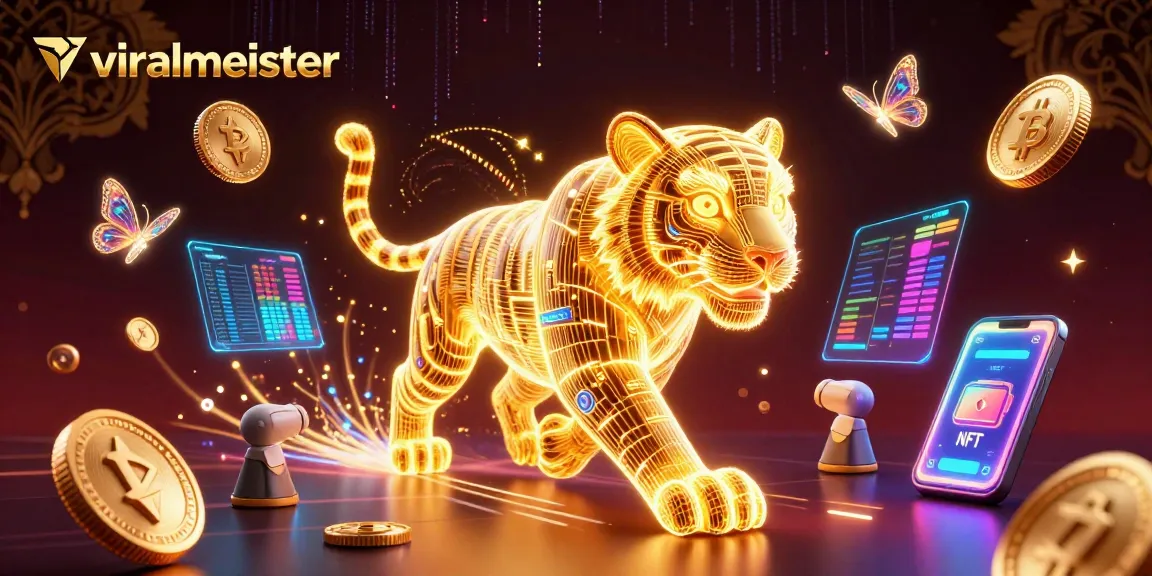 Engage with a vibrant casino world featuring viralmeister in a neon-filled digital landscape.