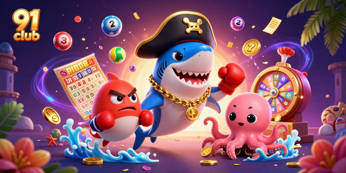 Join the thrilling 91 club to win big with colorful lotto and prize elements!