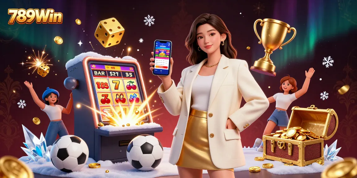 Engage with the excitement of 789Win as a captivating Asian woman showcases a sports betting app.