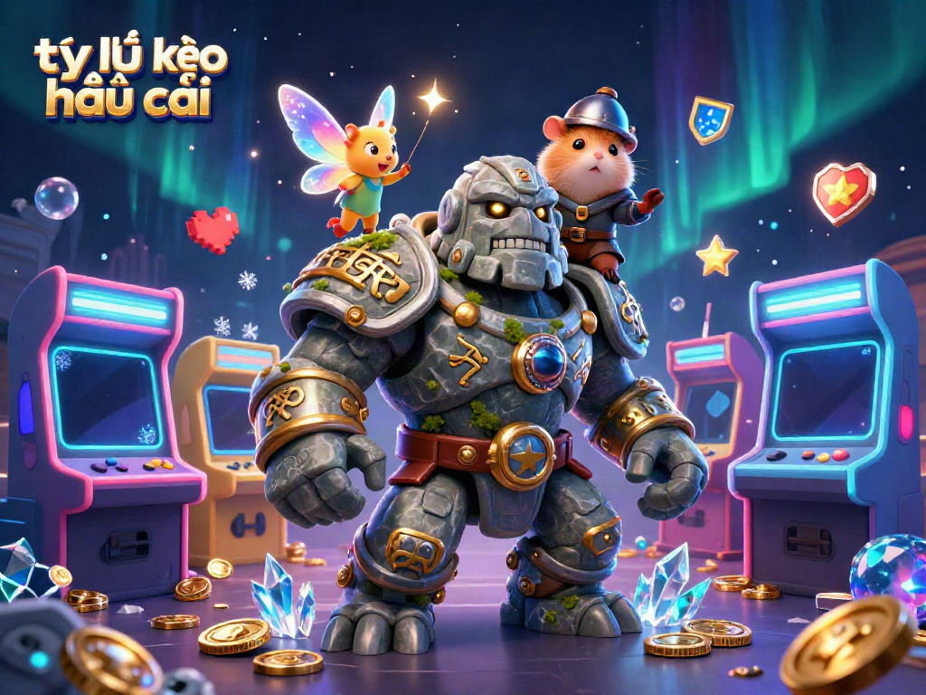 Experience the excitement of tỷ lệ kèo nhà cái with a lively scene of characters casting spells and surrounded by casino elements.